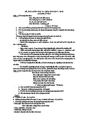 Đề đọc hiểu vào Lớp 10 môn Ngữ văn – Năm học 2017-2018