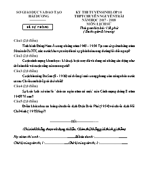 Đề dự bị thi tuyển sinh Lớp 10 THPT chuyên Ng