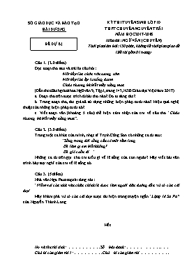 Đề dự bị thi tuyển sinh Lớp 10 THPT môn Ngữ v