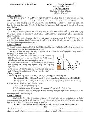Đề giao lưu học sinh giỏi môn Hóa học Lớp 8 -
