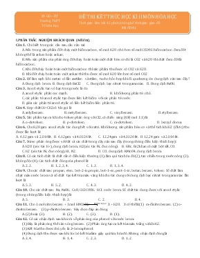 Đề học kỳ 2 môn Hóa học Lớp 11 (Cơ bản)