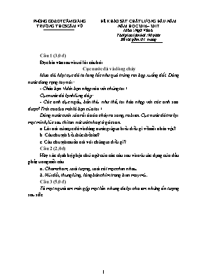 Đề khảo sát chất lượng đầu năm môn Ngữ văn 6 