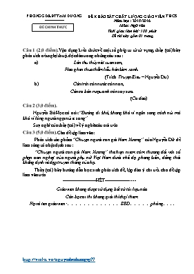 Đề khảo sát chất lượng giáo viên THCS môn Ngữ