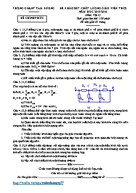 Đề khảo sát chất lượng giáo viên THCS môn Vật