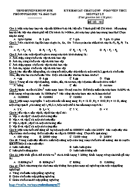 Đề khảo sát chất lượng giáo viên THCS môn Vật