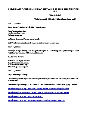 Đề khảo sát chất lượng học sinh giỏi môn Ngữ