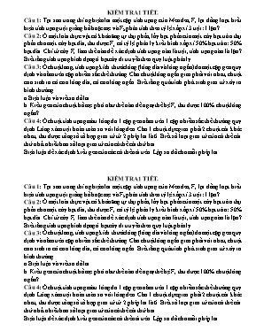 Đề khảo sát chất lượng học sinh giỏi môn Sinh học Lớp 9