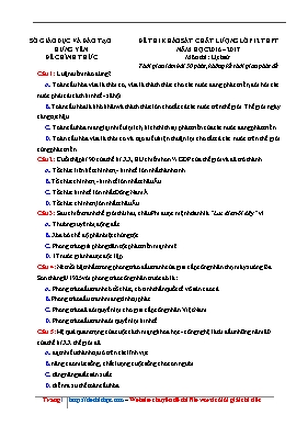 Đề khảo sát chất lượng môn Lịch sử 12 - Năm h