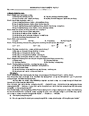 Đề khảo sát chất lượng môn Vật lý Lớp 10