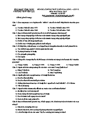 Đề khảo sát chất lượng ôn thi THPT Quốc gia l