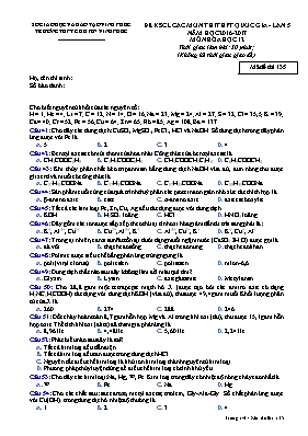 Đề khảo sát chất lượng THPT Quốc gia lần 5 mô