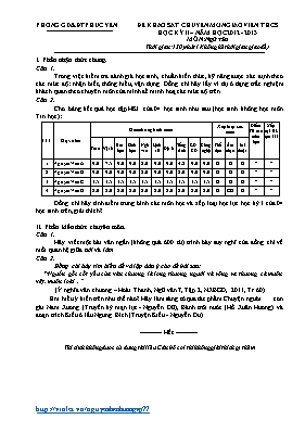 Đề khảo sát chuyên môn giáo viên THCS học kỳ