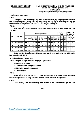 Đề khảo sát chuyên môn giáo viên THCS học kỳ II môn Lịch sử - Năm học 2012-2013 - Phòng GD & ĐT Phúc Yên (Có đáp án)