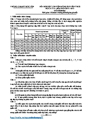 Đề khảo sát chuyên môn giáo viên THCS môn Sin
