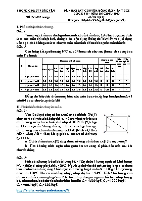 Đề khảo sát chuyên môn giáo viên THCS môn Vật