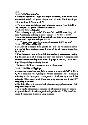 Đề khảo sát đội tuyển học sinh giỏi môn Sinh học Lớp 9