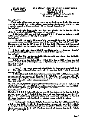 Đề khảo sát đội tuyển học sinh giỏi thi tỉnh 