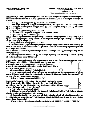 Đề khảo sát học sinh giỏi cấp Thành phố môn Vật lý Lớp 8 - Năm học 2016-2017 - Phòng GD & ĐT Thành phố Thái Bình