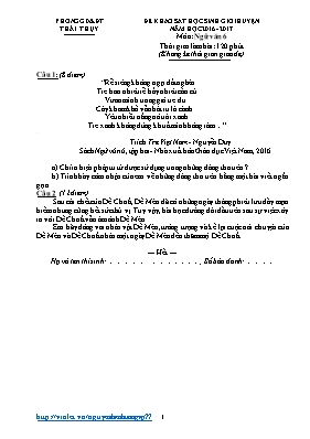 Đề khảo sát học sinh giỏi huyện môn Ngữ văn L