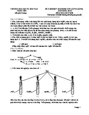 Đề khảo sát học sinh giỏi lần 8 môn Hóa học Lớp 9 - Năm học 2017-2018 - Phòng GD & ĐT Phúc Yên