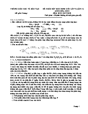 Đề khảo sát học sinh giỏi lần I môn Hóa học Lớp 9 - Năm học 2017-2018