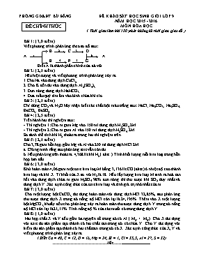 Đề khảo sát học sinh giỏi môn Hóa học Lớp 9 -