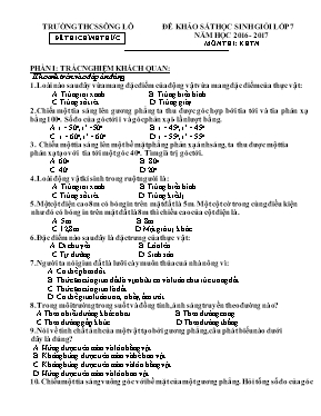 Đề khảo sát học sinh giỏi môn Khoa học tự nhi