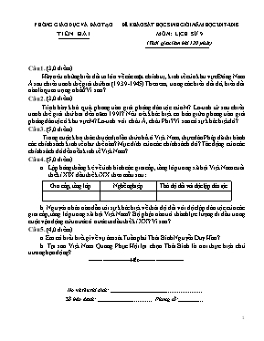 Đề khảo sát học sinh giỏi môn Lịch sử Lớp 9 -