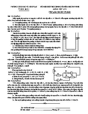 Đề khảo sát học sinh giỏi môn Vật lý Lớp 9 - 