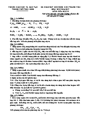 Đề khảo sát học sinh giỏi thành phố môn Hóa h