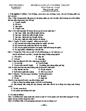 Đề khảo sát lần 1 môn Ngữ văn Lớp 6 - Năm học