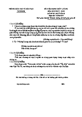 Đề kiểm định chất lượng môn Ngữ văn Lớp 8 - N