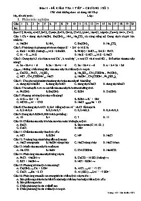 Đề kiểm tra 1 tiết Chương 1 môn Hóa học Lớp 1