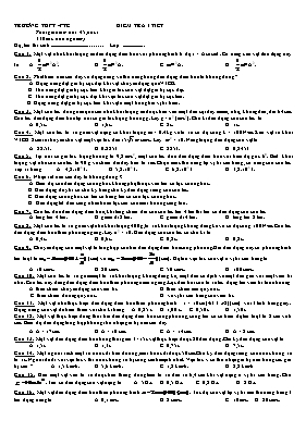 Đề kiểm tra 1 tiết Chương I môn Vật lý Lớp 12