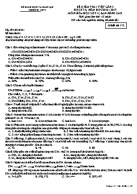 Đề kiểm tra 1 tiết lần 2 môn Hóa học Lớp 11 (Ban nâng cao) - Mã đề thi 112 - Năm học 2016-2017
