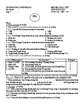 Đề kiểm tra 1 tiết Tuần 30 môn Lịch sử Lớp 7 