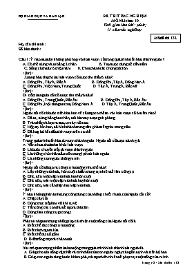 Đề kiểm tra 15 phút môn Lịch sử Lớp 10 - Mã đề 132