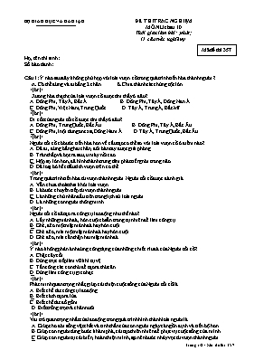 Đề kiểm tra 15 phút môn Lịch sử Lớp 10 - Mã đ