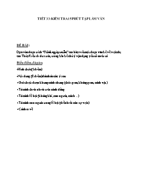 Đề kiểm tra 15 phút phần Tập làm văn Lớp 9