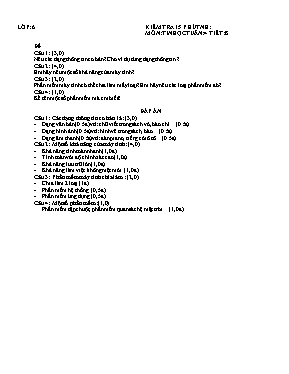 Đề kiểm tra 15 phút Tuần 4 môn Tin học Lớp 6