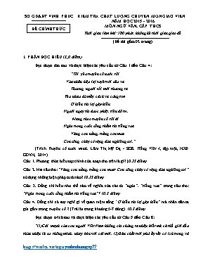 Đề kiểm tra chất lượng chuyên môn giáo viên T