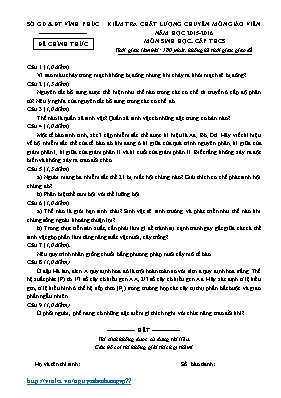Đề kiểm tra chất lượng chuyên môn giáo viên T