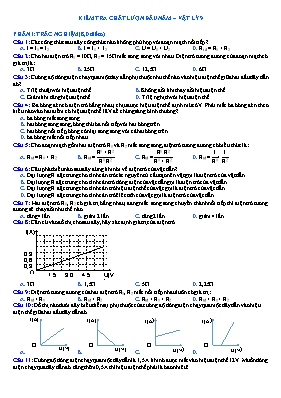Đề kiểm tra chất lượng đầu năm môn Vật lý 9