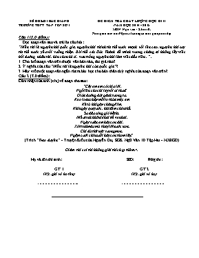 Đề kiểm tra chất lượng học kì II môn Ngữ văn 