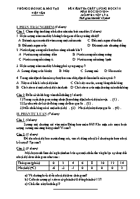 Đề kiểm tra chất lượng học kì II môn Vật lý L