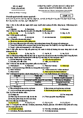 Đề kiểm tra chất lượng học kỳ I môn Hóa học Lớp 12 - Mã đề 132 - Sở GD & ĐT Lâm Đồng (Có đáp án)