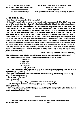 Đề kiểm tra chất lượng học kỳ II môn Ngữ văn Lớp 12 - Năm học 2016-2017 - Trường THPT Yên Dũng Số 3 (Có đáp án)