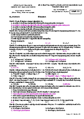 Đề kiểm tra chất lượng lớp cơ bản nâng cao Th