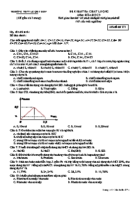 Đề kiểm tra chất lượng môn Hóa học Lớp 9 - Mã đề 271 - Trường THPT Lê Quý Đôn