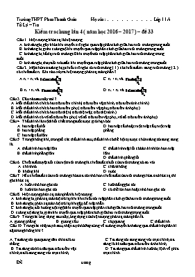 Đề kiểm tra chung lần 4 môn Vật lý Lớp 11 - N